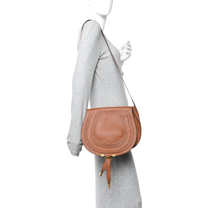 Chloe Calfskin Medium Marcie Round Crossbody Bag Tan 3 of 23