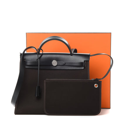 Hermes Toile Vache Hunter Herbag Zip 31 PM Black Ebene 15 of 15