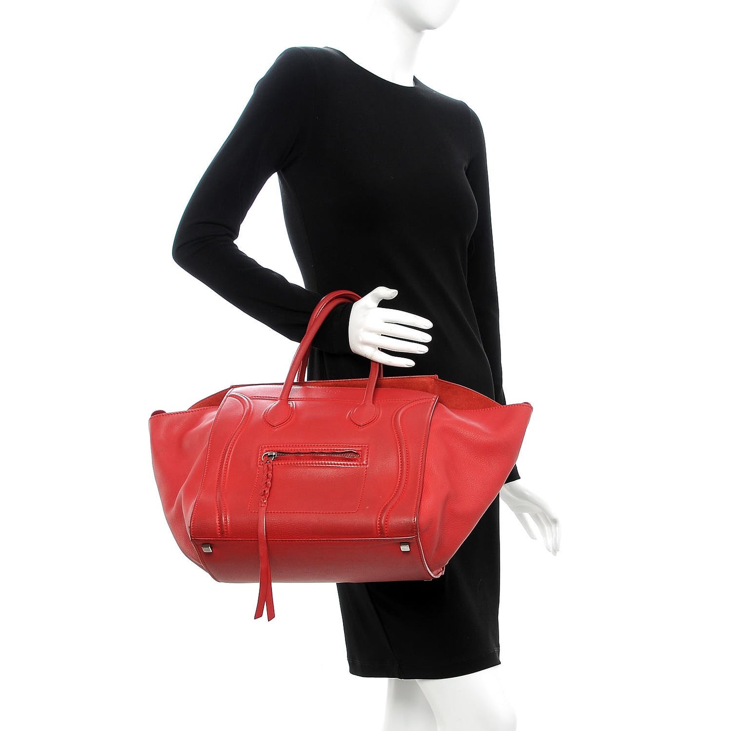Supple Calfskin Medium Phantom Luggage Vermillion