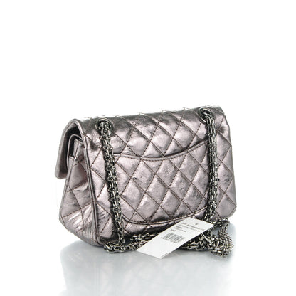 Chanel Metallic Aged Calfskin 2.55 Reissue 224 Flap Silver 3 of 8