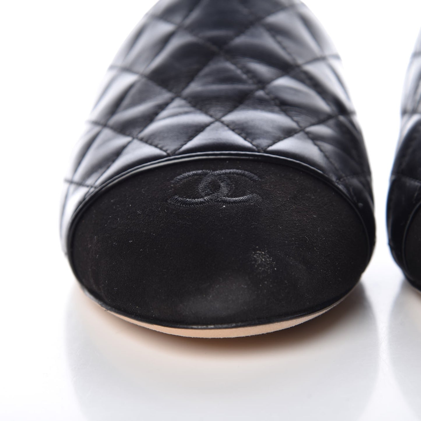 Lambskin Suede Quilted Mules 40.5 Black