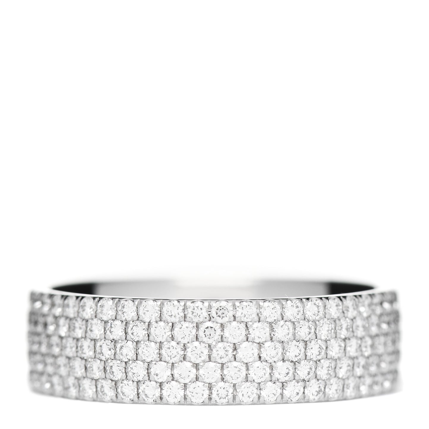 18K White Gold Diamond Metro Five-Row Ring 50 5.5