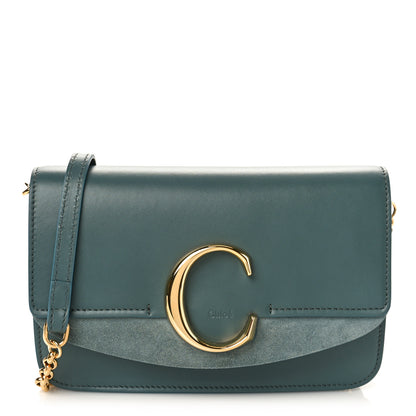 Chloe Calfskin Suede C Clutch With Chain Cloudy Blue 1 of 8