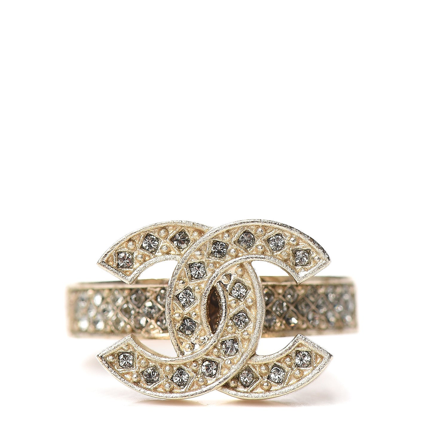 Crystal CC Ring 7 Light Gold