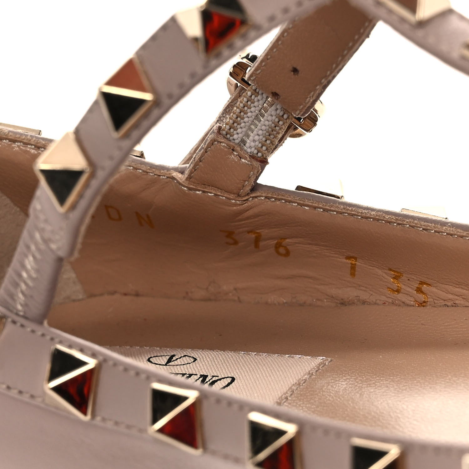 Valentino Garavani Nappa Rockstud Cage Ballerina Flats 35 Poudre 8 of 9