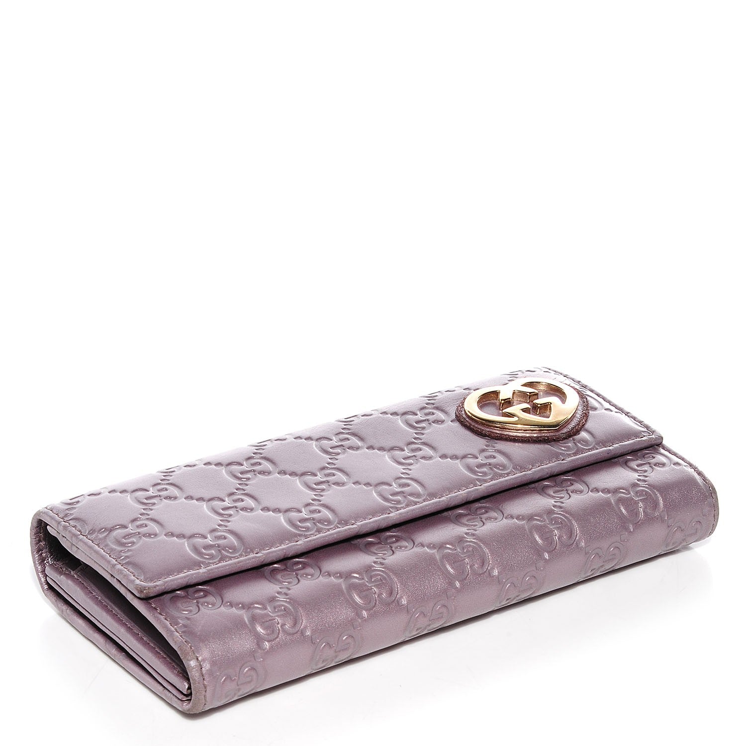Gucci Metallic Soft Guccissima Lovely Heart Continental Wallet Senanque 4 of 6