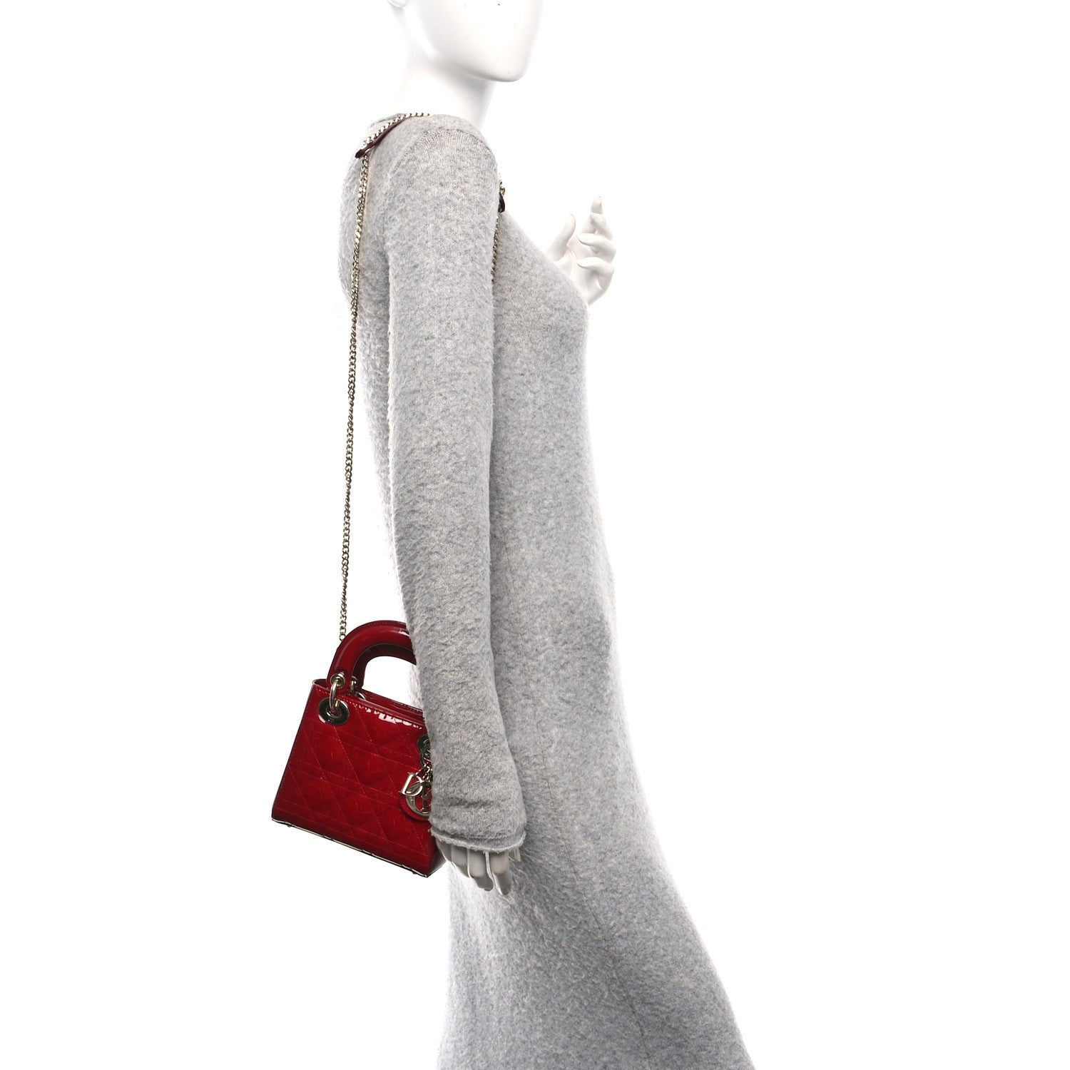 Christian Dior Patent Cannage Mini Lady Dior Red 2 of 11
