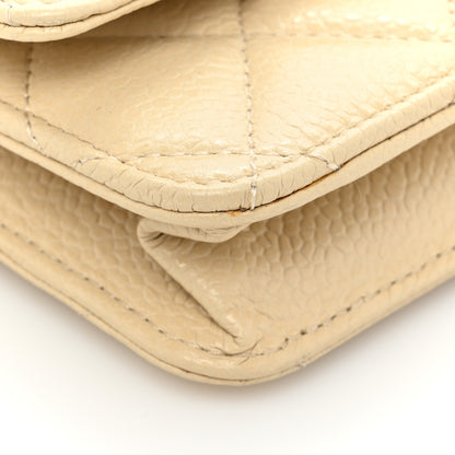 Chanel Caviar Quilted Wallet On Chain WOC Beige 12 of 17