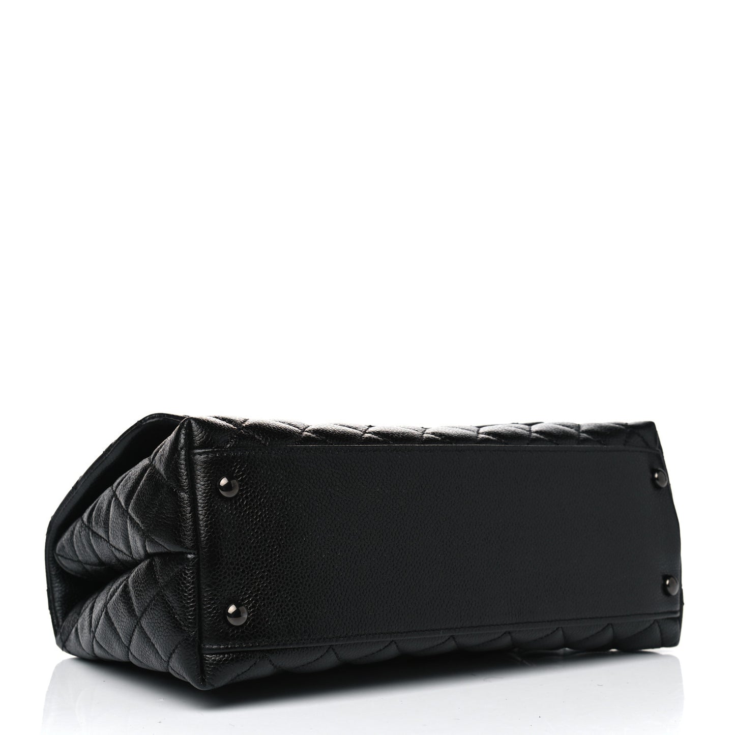 Caviar Quilted Small Coco Handle Flap So Black