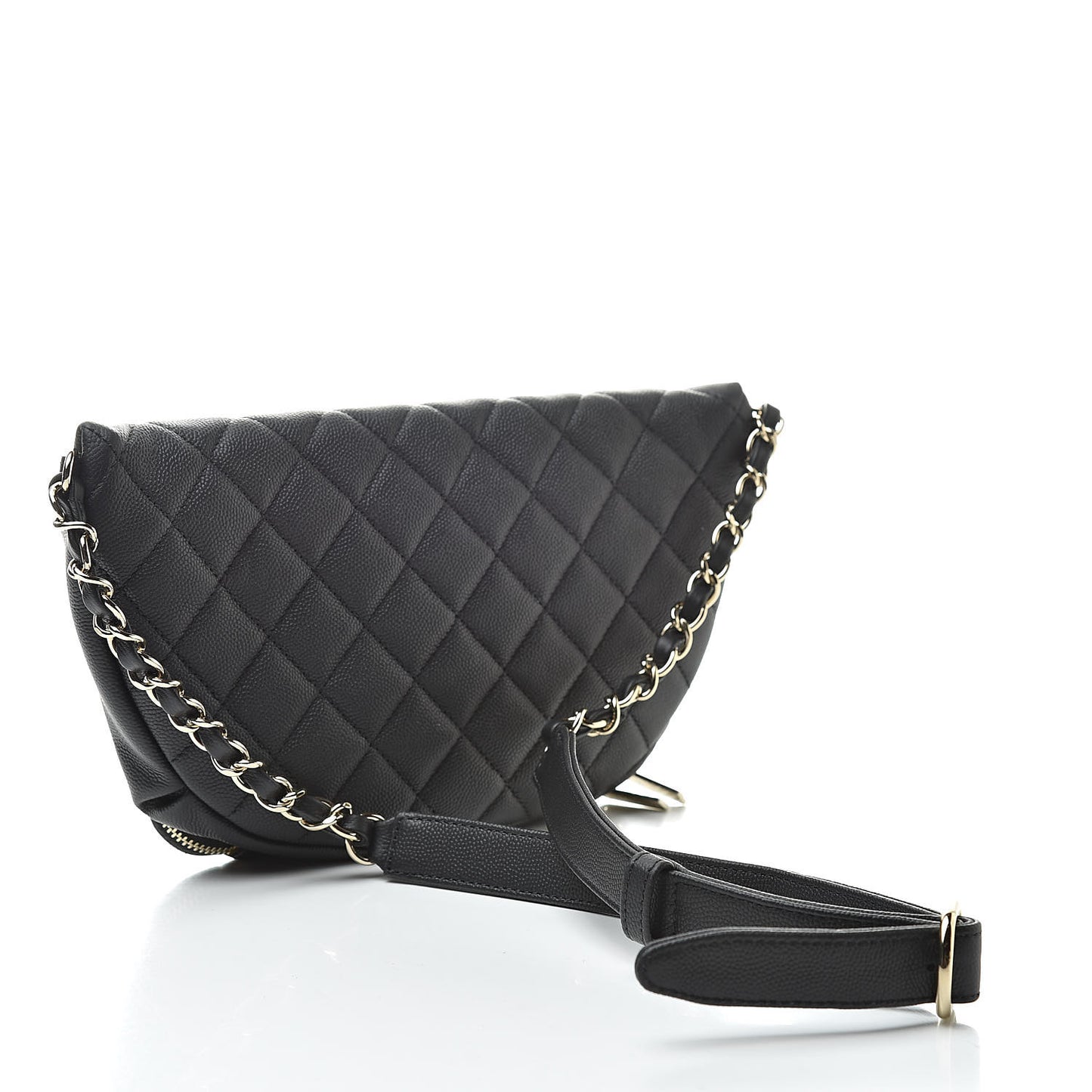 Caviar Quilted Business Affinity Waist Belt Bag Black