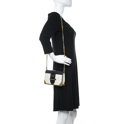Prada City Calf Saffiano Cahier Bag Talco Black 2 of 12