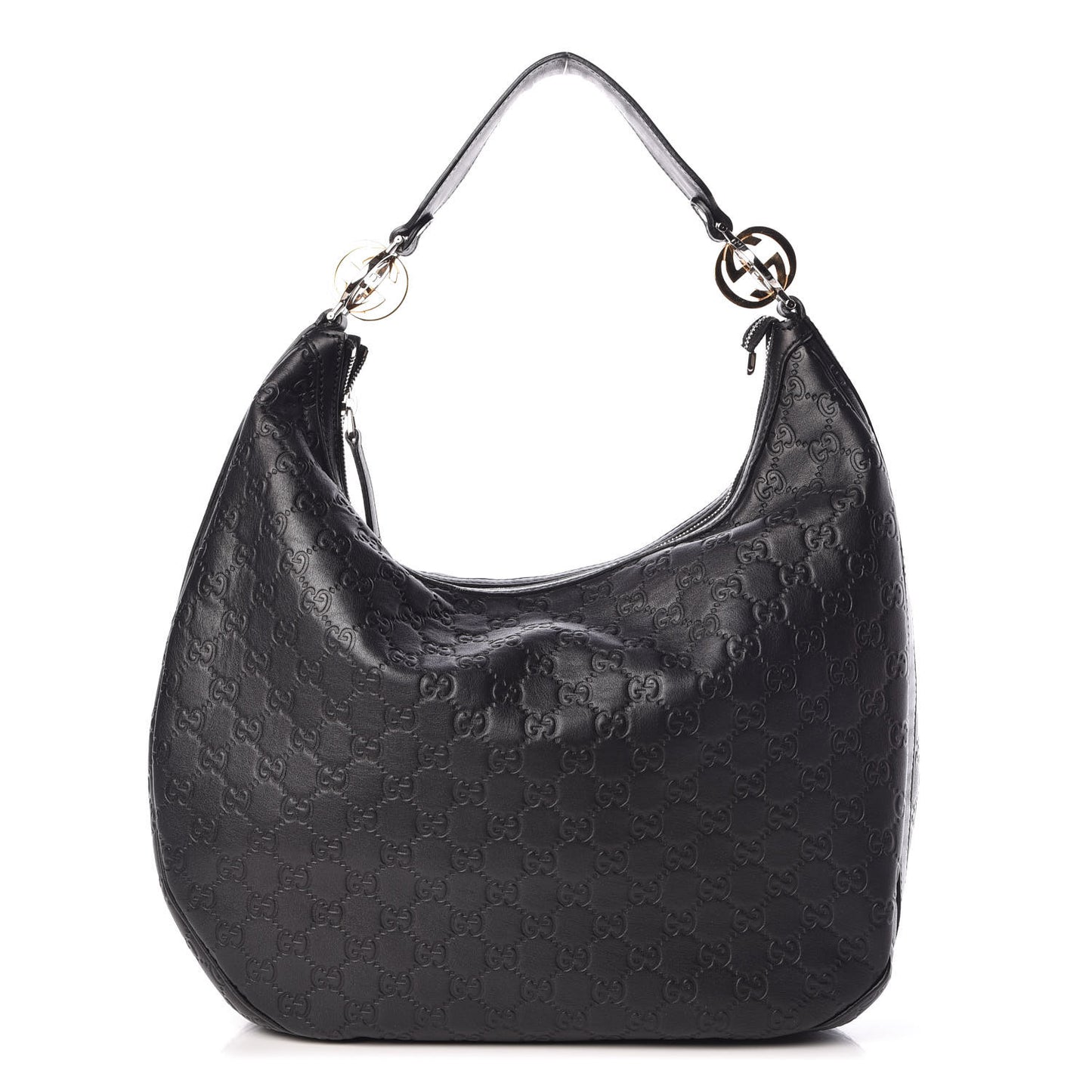 Guccissima Large GG Twins Hobo Black