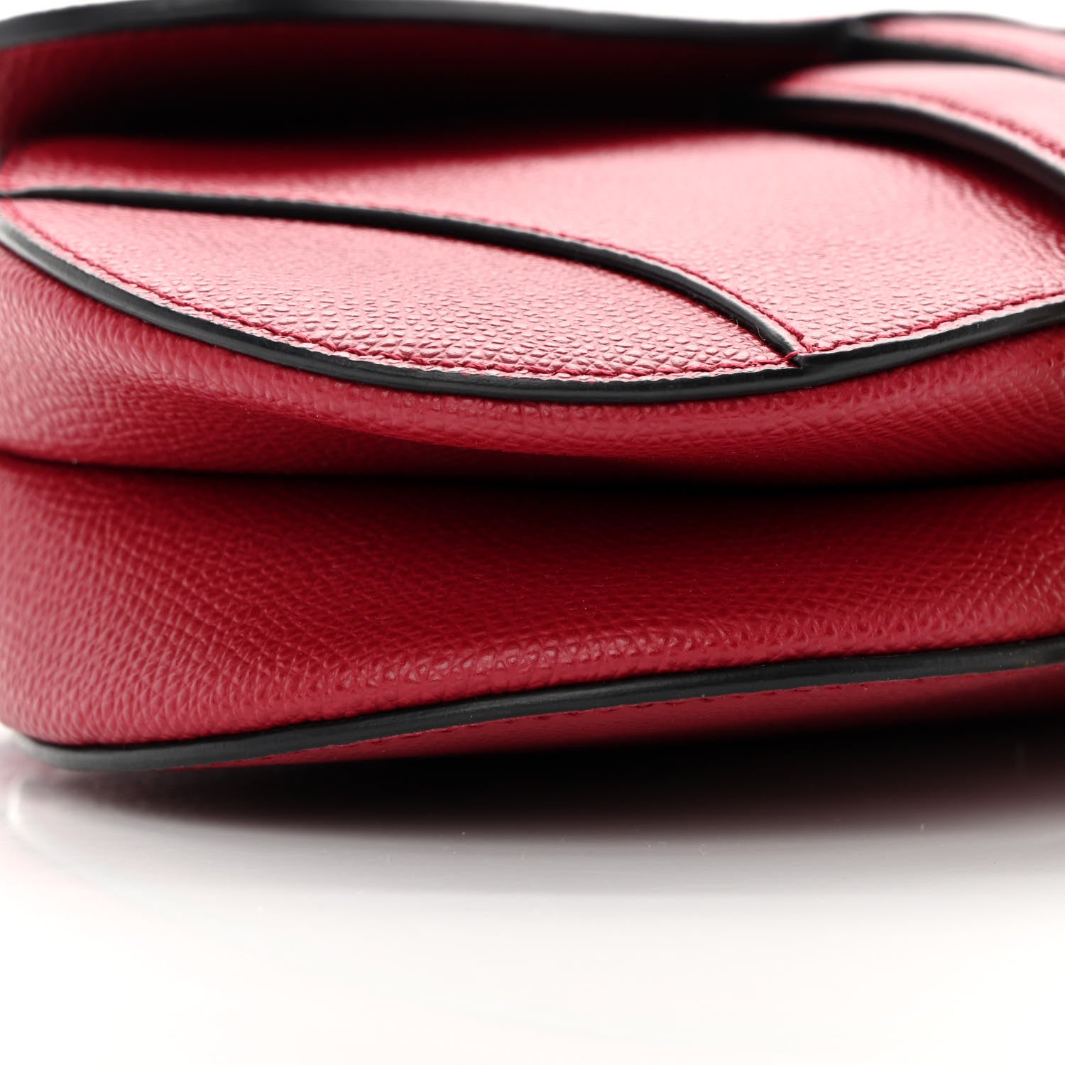 Christian Dior Grained Calfskin Mini Saddle Bag Red 9 of 11