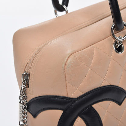 Chanel Calfskin Quilted Large Cambon Bowler Beige Black 11 of 11