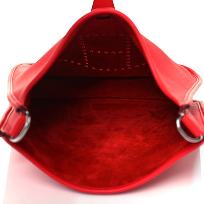 Hermes Taurillon Clemence Evelyne III PM Rouge De Coeur 3 of 12