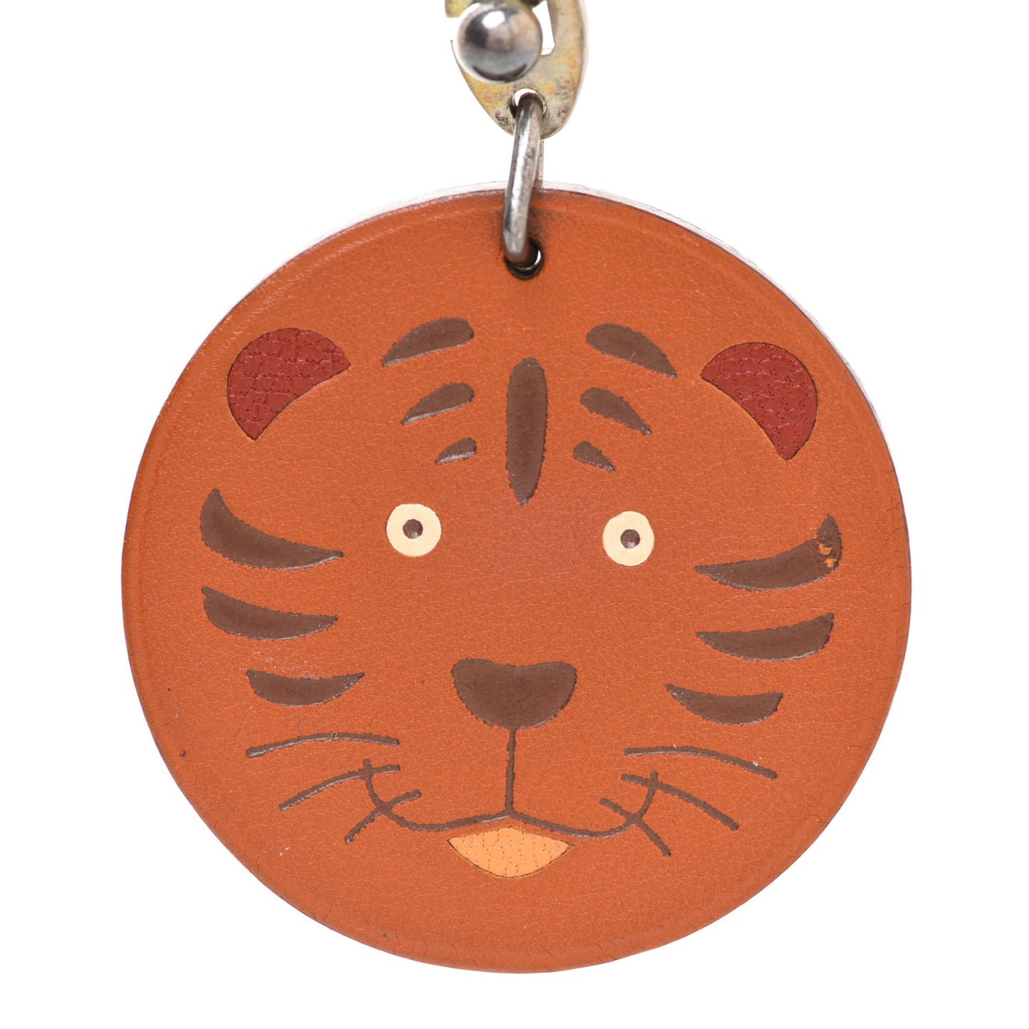 Tadelakt Tiger Key Chain Bag Charm Potiron