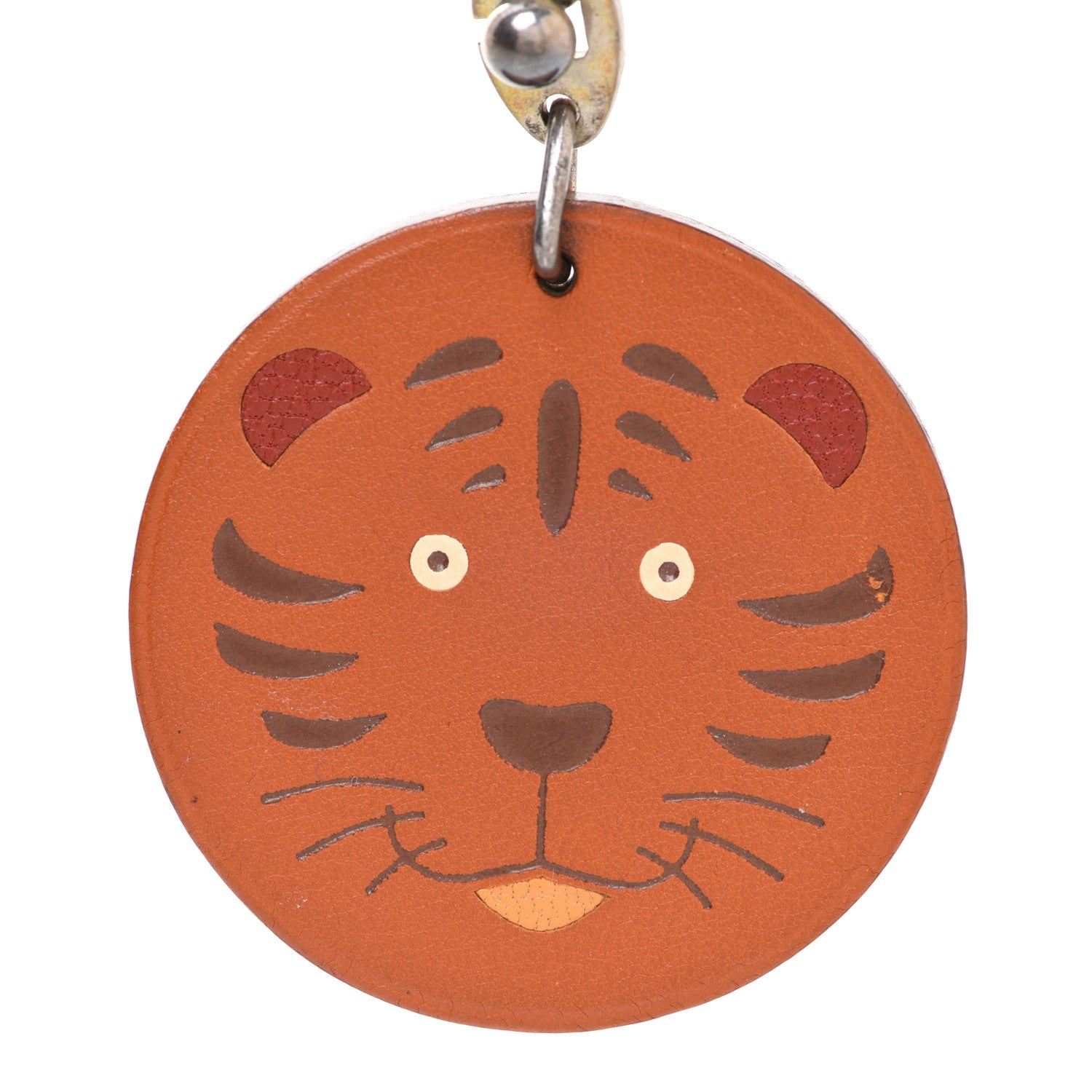 Hermes Tadelakt Tiger Key Chain Bag Charm Potiron 5 of 6