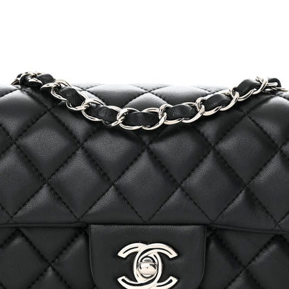 Chanel Lambskin Quilted Mini Rectangular Flap Black 8 of 10