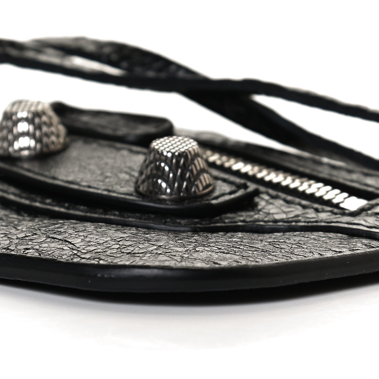 Agneau Giant 12 Silver Hardware Coin Purse Black