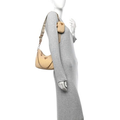Prada Yarn Raffia Effect Crochet Re-Edition 2005 Shoulder Bag Naturale 2 of 10
