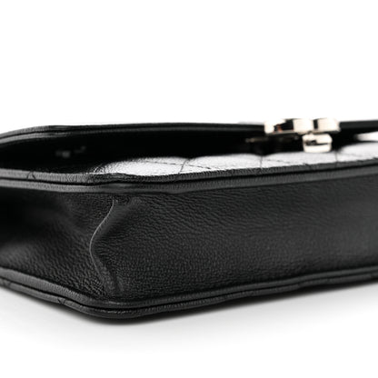Chanel Grained Calfskin Quilted CC Box Wallet On Chain WOC Black 10 of 12