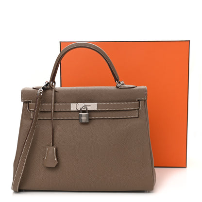 Hermes Togo Kelly Retourne 32 Etoupe 11 of 11