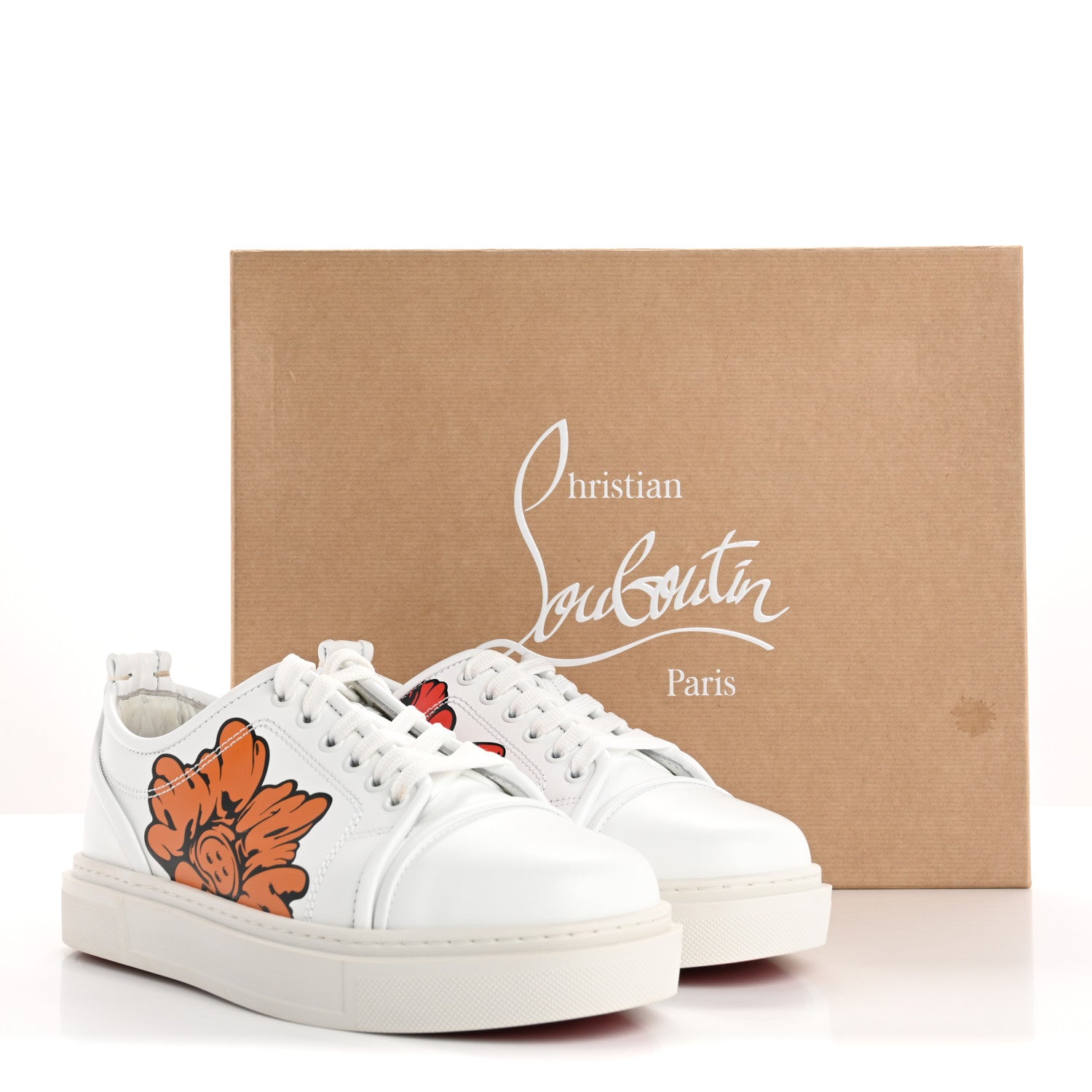 Christian Louboutin x Shun Sudo Adolon Junior Button Flower Low Top Mens Sneaker 40.5 White Multicolor 12 of 12