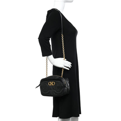 Salvatore Ferragamo Calfskin Quilted Gancini Camera Bag Black 2 of 11