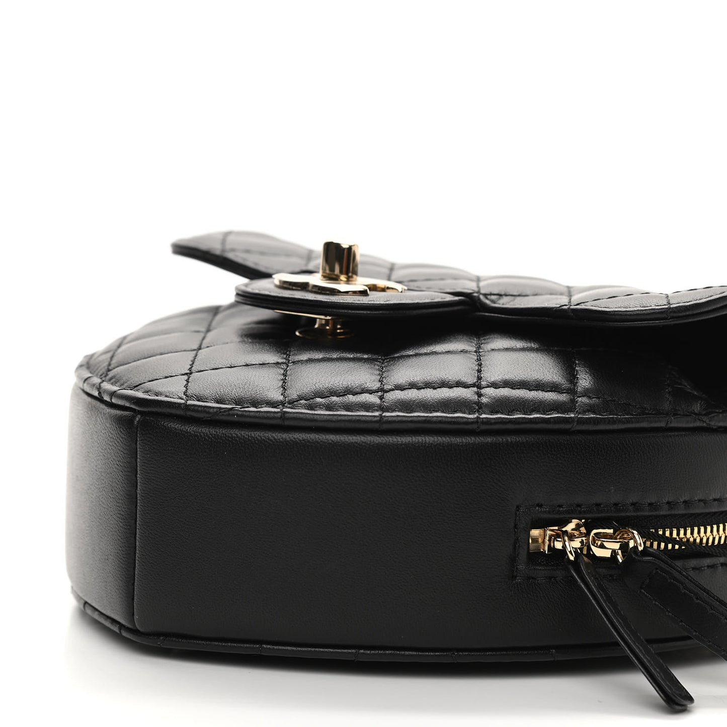 Lambskin Quilted CC In Love Heart Bag Black