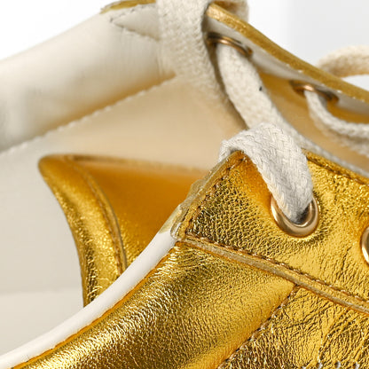 Gucci Metallic Nappa Interlocking G Perforated Mens Ace Sneakers 11.5 Oro Vecchio 11 of 13