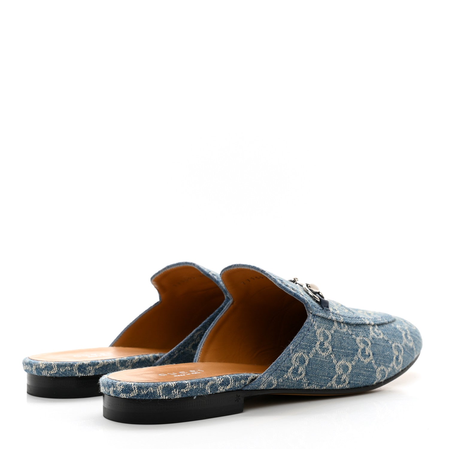 Gucci Denim GG Womens Princetown Slippers 40 Light Blue Ivory 4 of 8