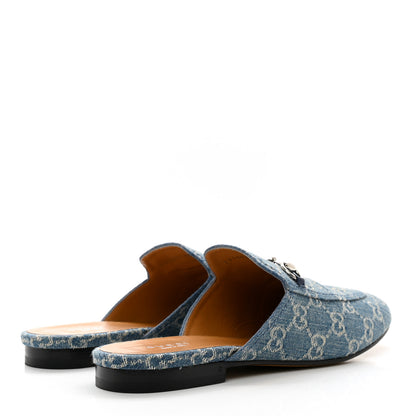 Gucci Denim GG Womens Princetown Slippers 40 Light Blue Ivory 4 of 8