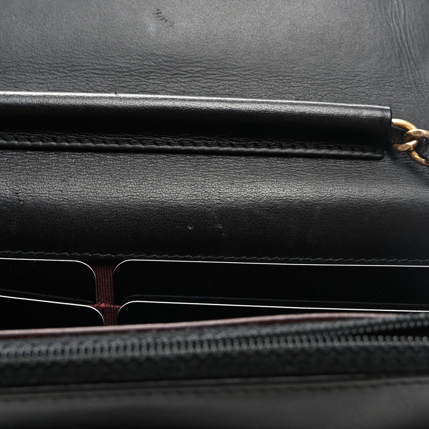 Chanel Aged Calfskin Quilted Lucky Charms 2.55 Reissue Wallet On Chain WOC Black 12 of 12