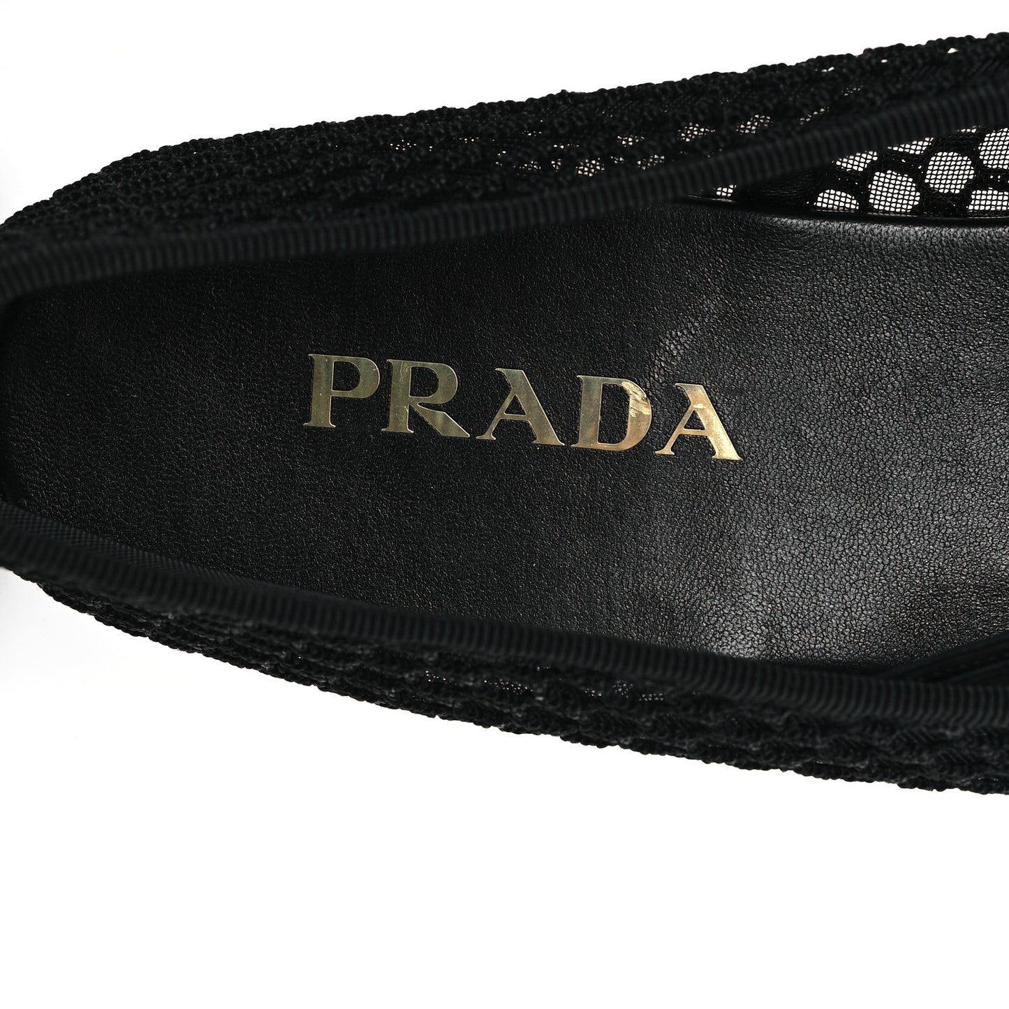Mesh Fabric Ballerina Flats 41 Black