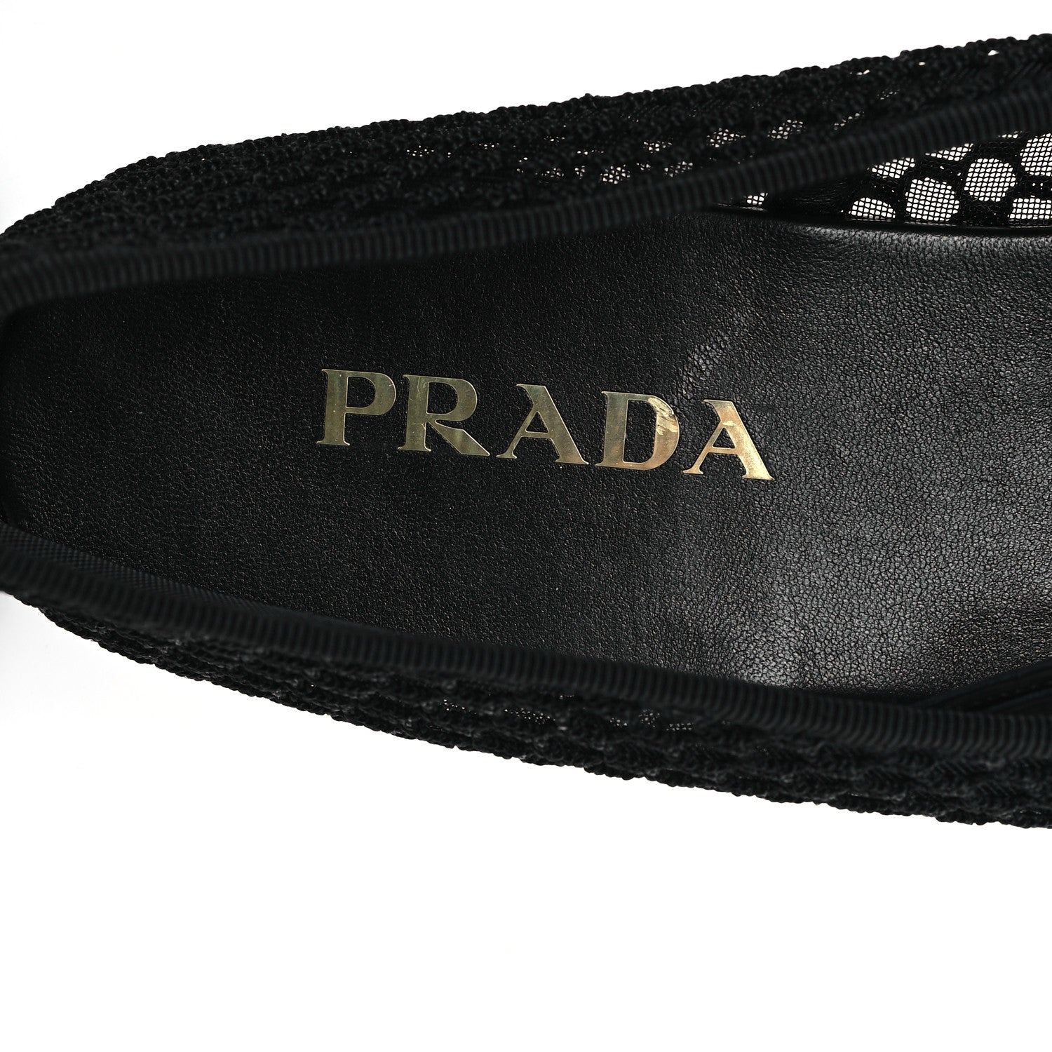 Prada Mesh Fabric Ballerina Flats 41 Black 8 of 8