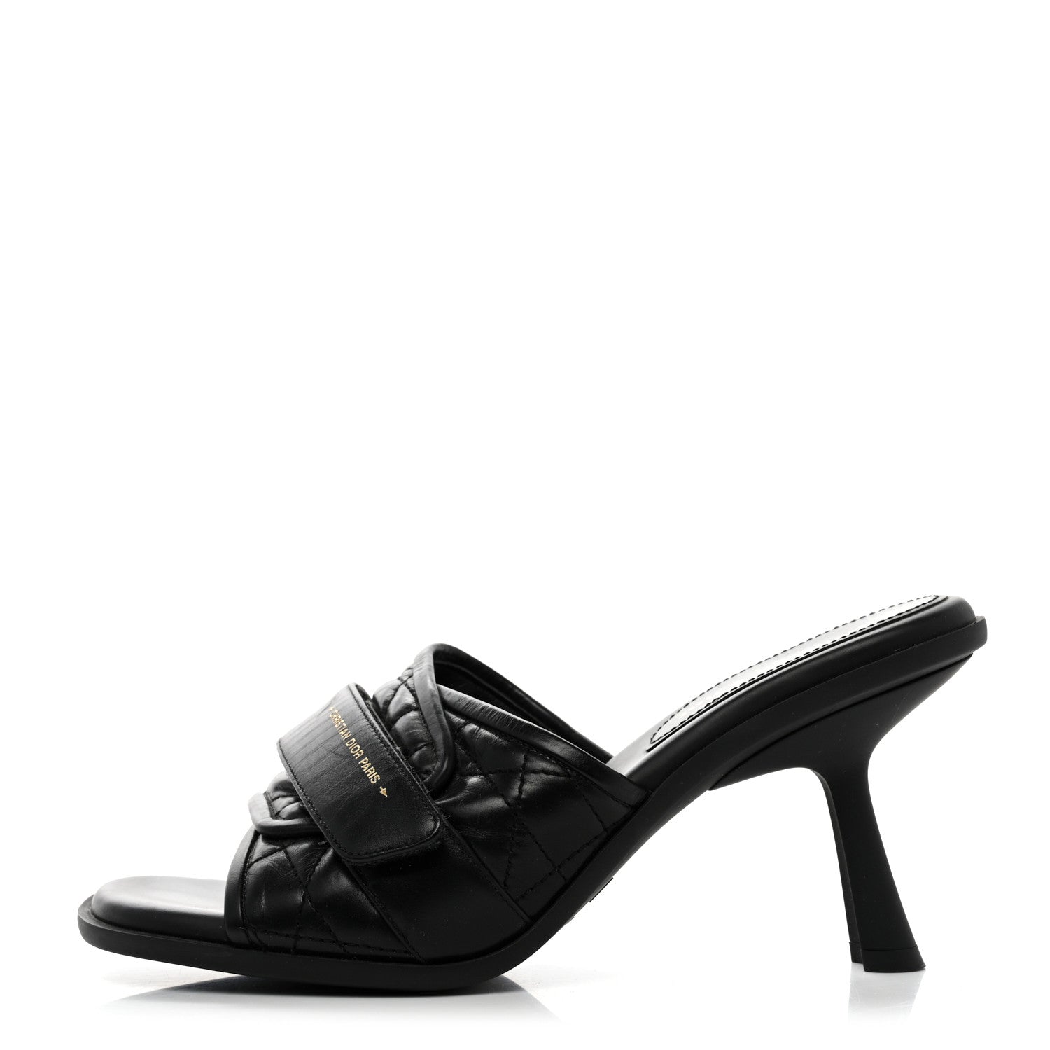 Christian Dior Calfskin Cannage Quilted Dio(r)evolution 80mm Slide Sandals 39 Black 1 of 8