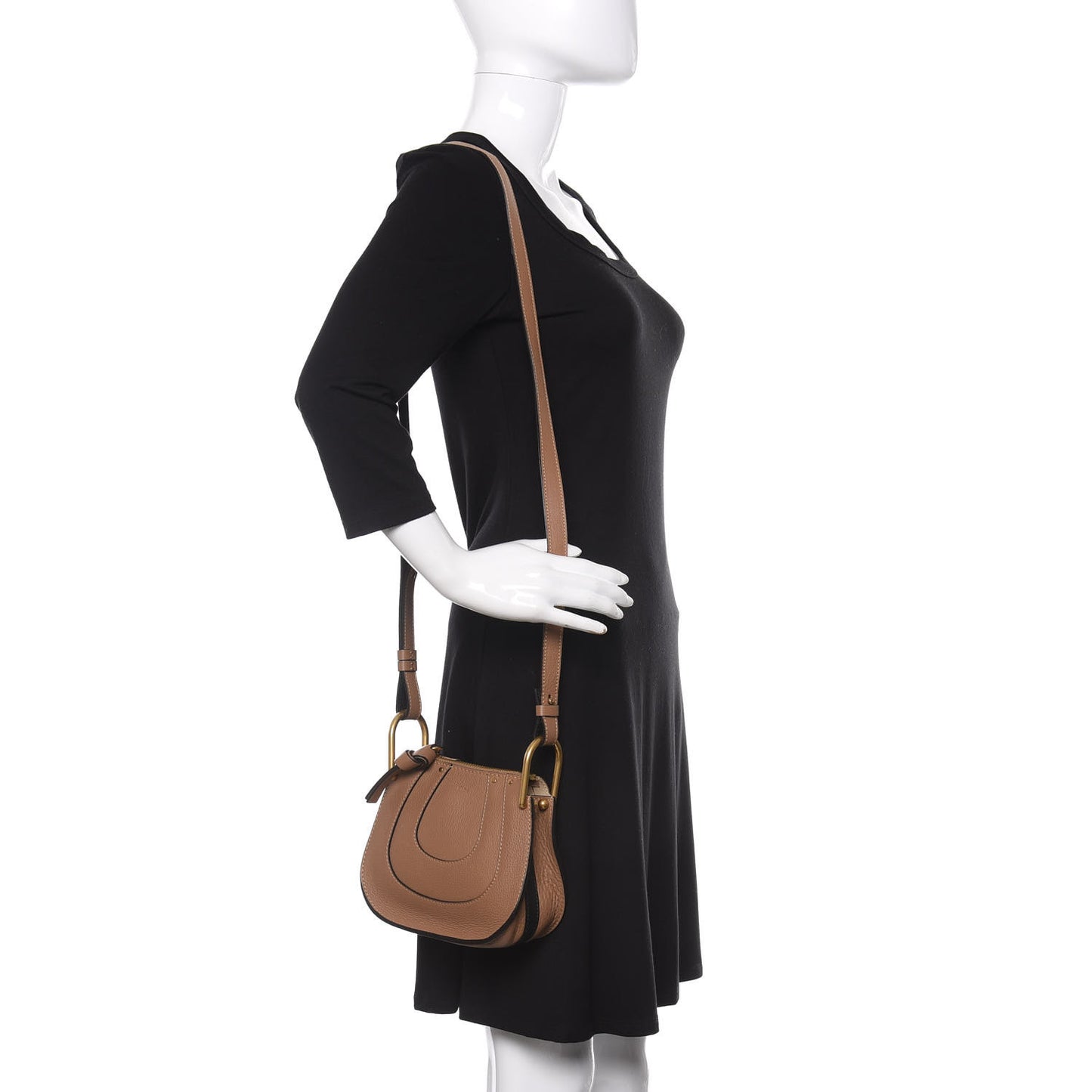 Grained Calfskin Nano Hayley Hobo Nut