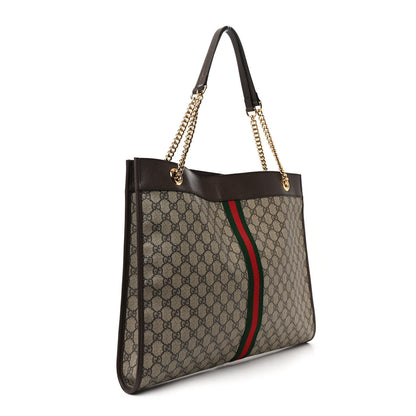 Gucci GG Supreme Monogram Large Rajah Chain Tote Beige New Acero 3 of 11