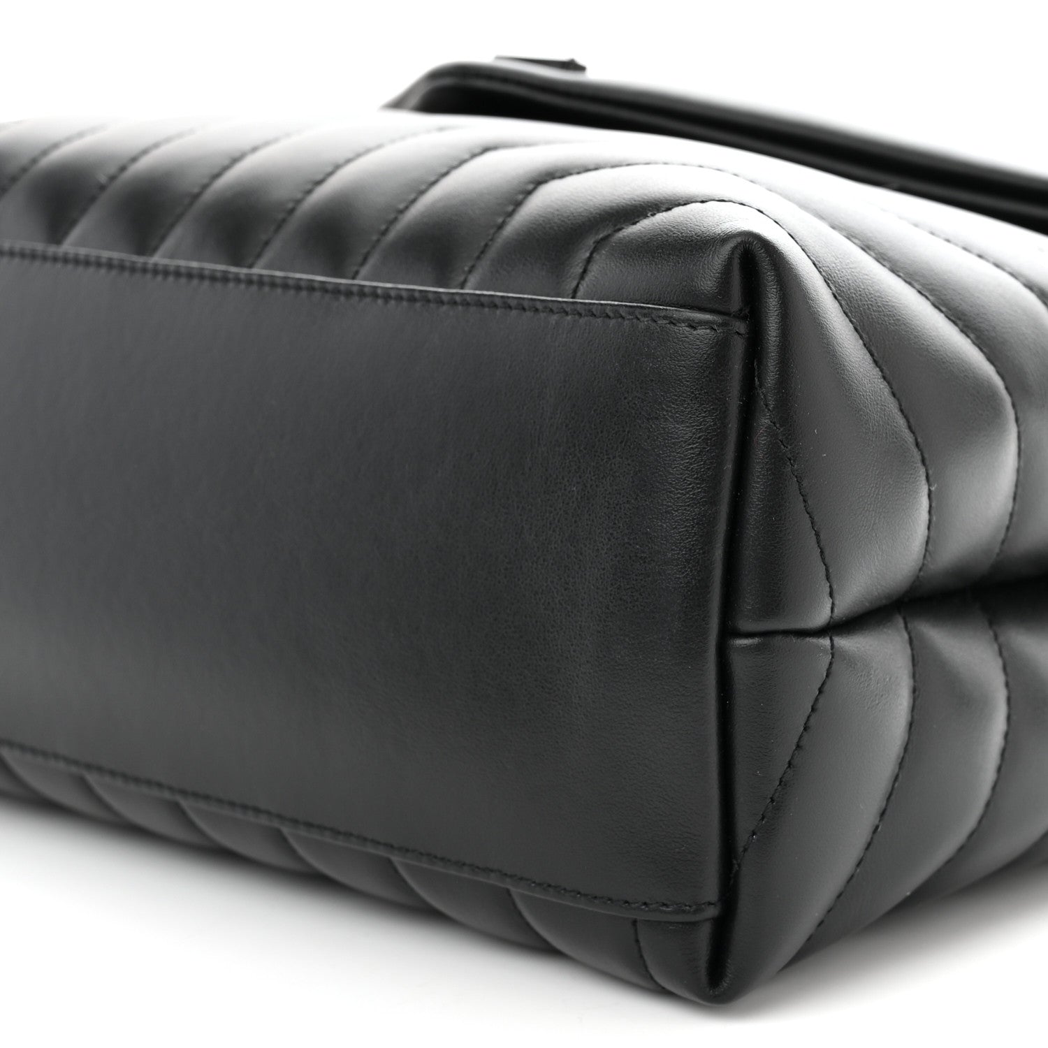 Saint Laurent Calfskin Y Quilted Monogram Monochrome Medium Loulou Chain Satchel Black 10 of 11