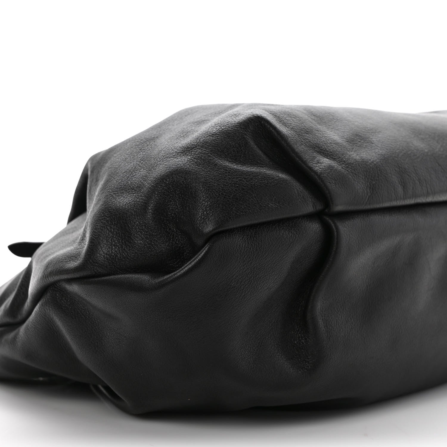 Prada Soft Calfskin Pleated Shoulder Bag Black 6 of 9