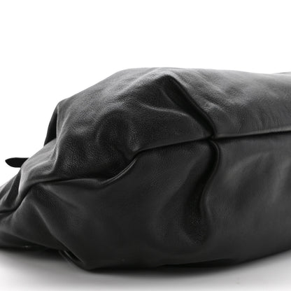 Prada Soft Calfskin Pleated Shoulder Bag Black 6 of 9
