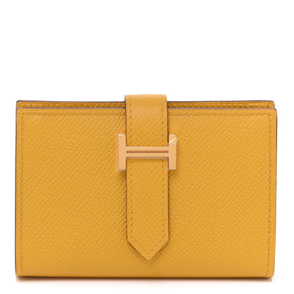 Hermes Epsom Bearn Card Holder Wallet Jaune Ambre 1 of 8