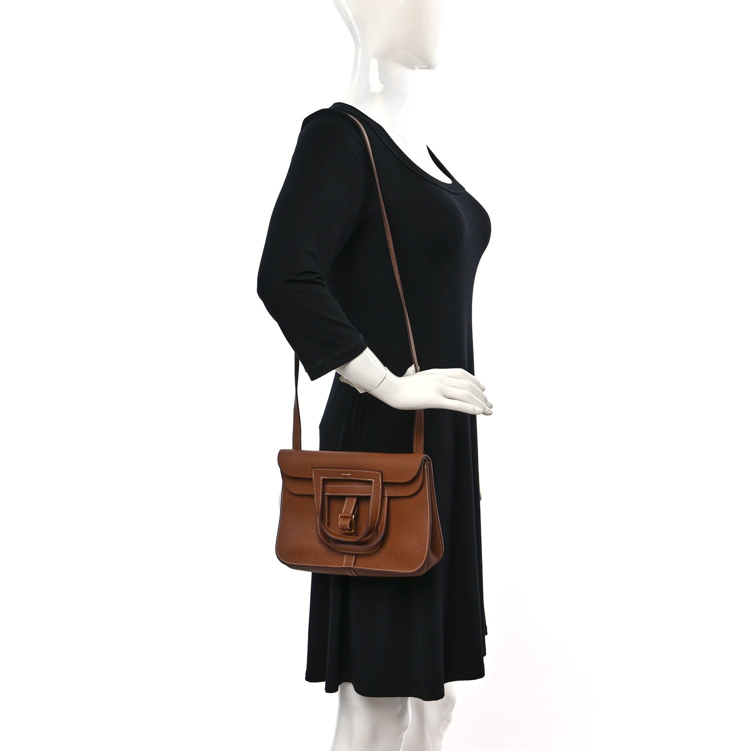 Hermes Taurillon Clemence Halzan 25 Gold 2 of 11