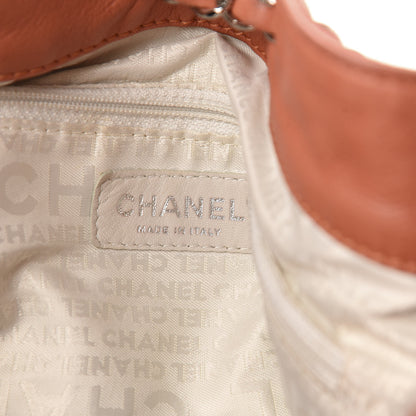 Chanel Lambskin Contrast Stitch Large Drawstring Tote Coral 9 of 14