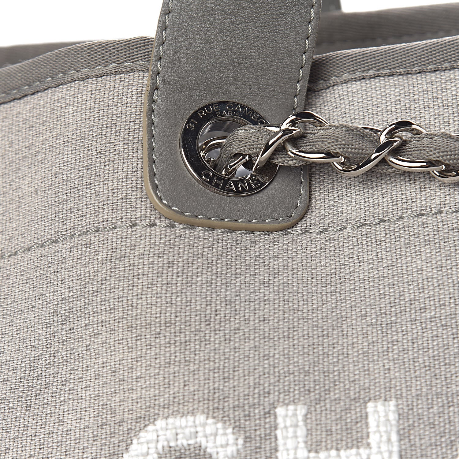 Chanel Canvas Large Deauville Tote Grey 15 of 16