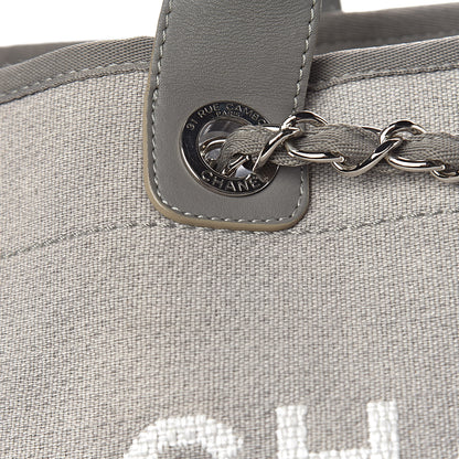 Chanel Canvas Large Deauville Tote Grey 15 of 16