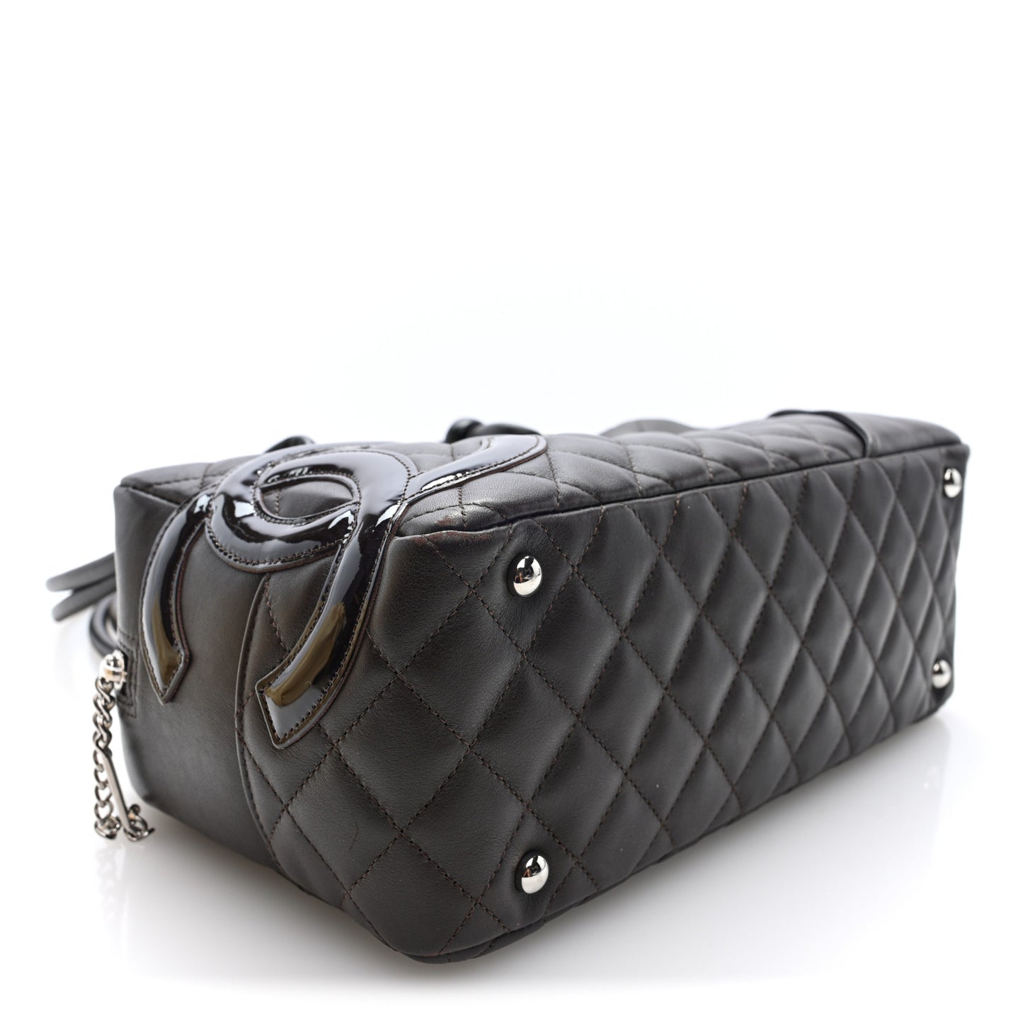 Calfskin Quilted Large Cambon Bowler Brown