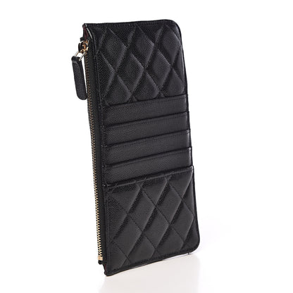 Chanel Caviar Quilted Classic Flat Wallet Pouch Black 3 of 9