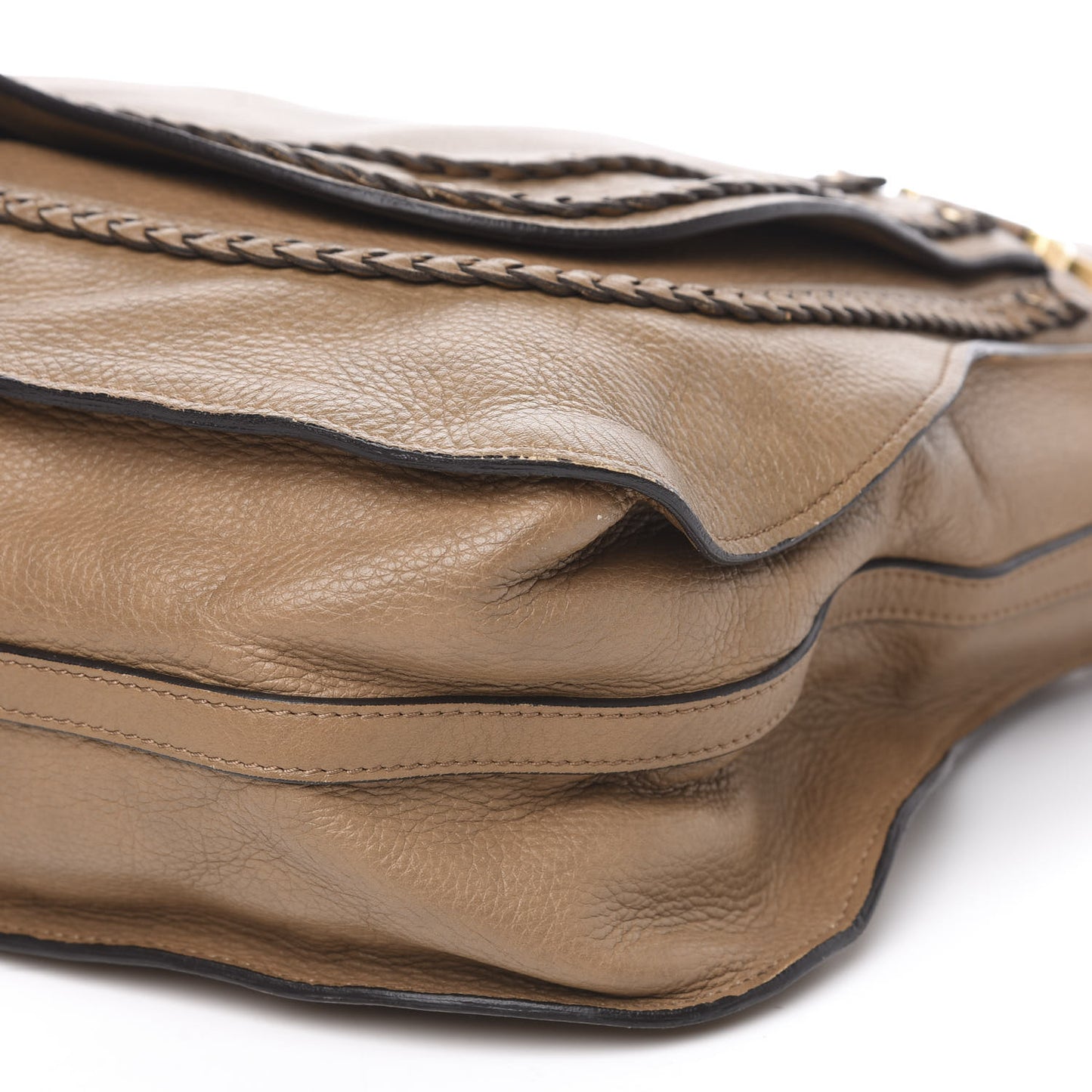 Calfskin Braided Large Marcie Satchel Nut