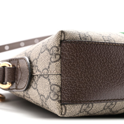 Gucci GG Supreme Monogram Textured Dollar Calfskin Web Small Ophidia Dome Shoulder Bag Beige Ebony New Acero 10 of 11